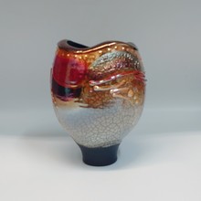 #220134 Raku Vase 3xFired $42 at Hunter Wolff Gallery